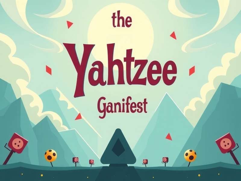 Yahtzee dice game setup with scorecard