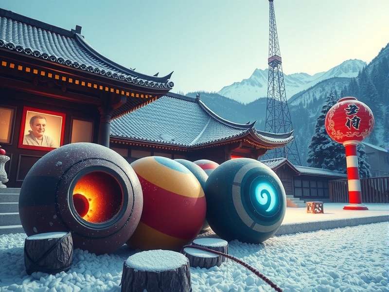 Five dice showing a Yahtzee combination of all sixes on a wooden table