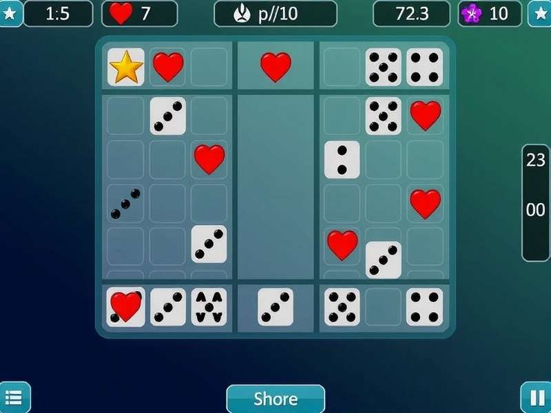 Five dice showing a Yahtzee roll of all fives on a wooden table