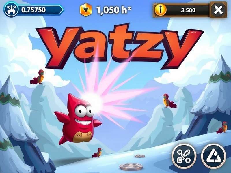 Five dice showing a Yahtzee roll of all sixes on a wooden table