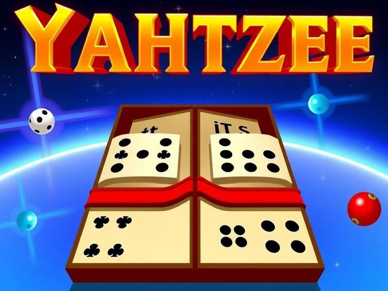 Professional Yahtzee dice arrangement showing a full house combination