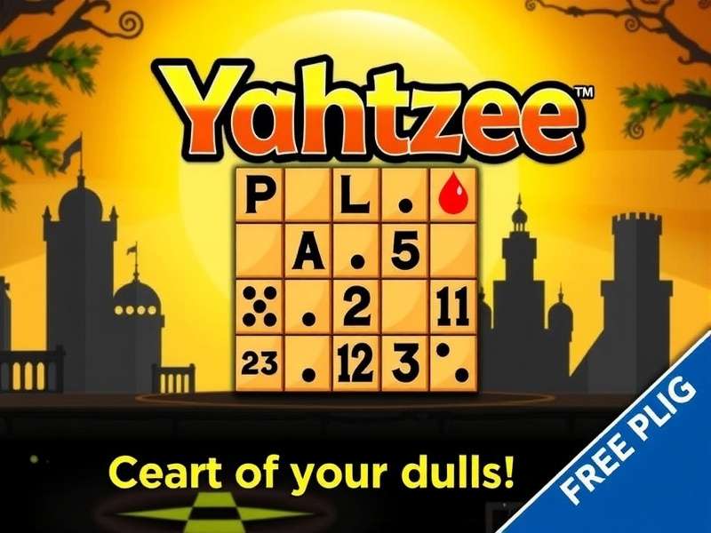 Yahtzee game dice and scorecard