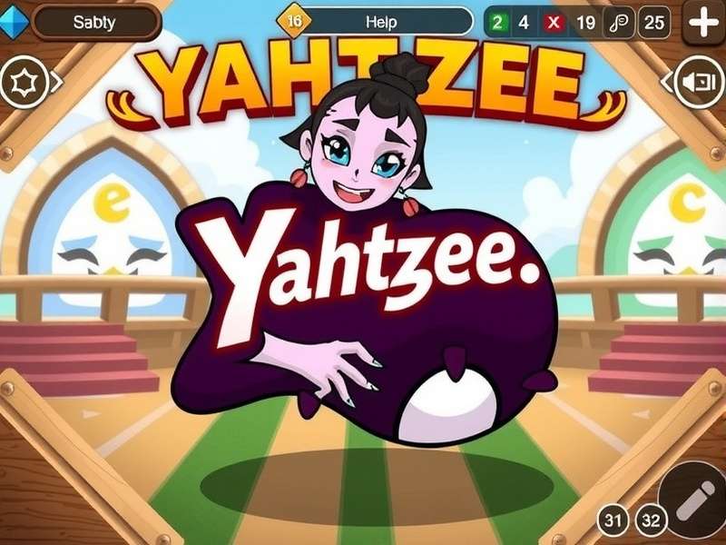 Yahtzee Online Oi gameplay interface showing dice and scorecard