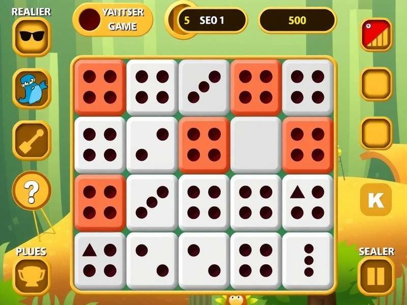 Digital Yahtzee game interface showing dice and scorecard