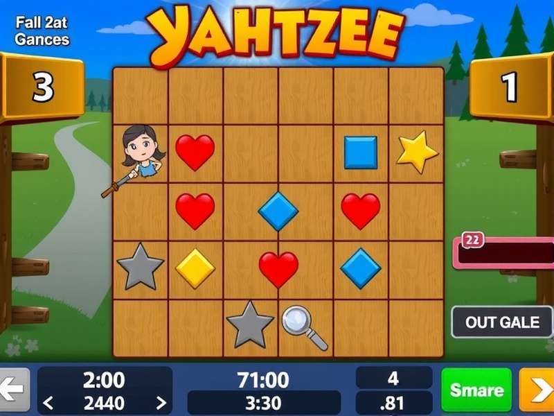 Five dice showing a Yahtzee (all five dice displaying the number six) on a wooden table