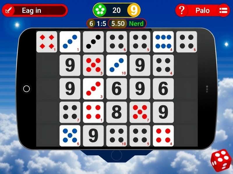 Strategic dice roll in a game of Yahtzee showing a full house combination