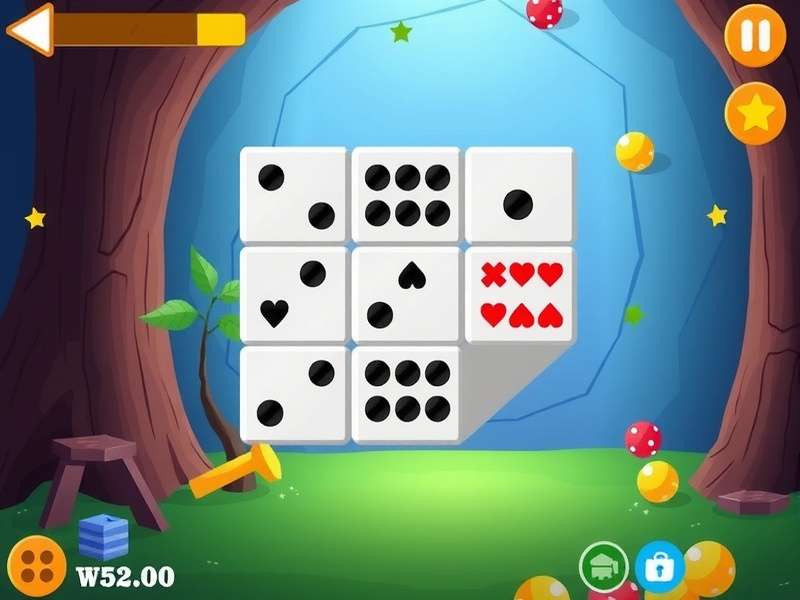 A vibrant screenshot of the free Yahtzee online game interface showing dice and scorecard