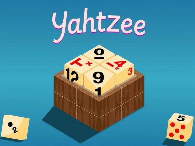 Vintage Yahtzee game set with dice and scorecard
