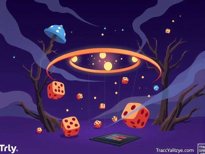 Colorful dice scattered on a table during an intense Yahtzee game