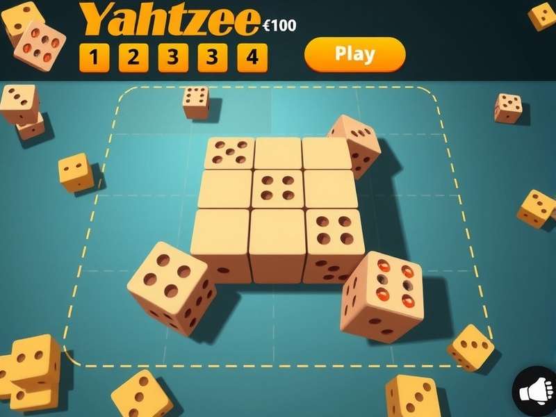 Vintage Yahtzee dice and scorecard from the 1960s