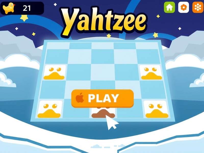 A hand rolling five dice on a Yahtzee scoresheet