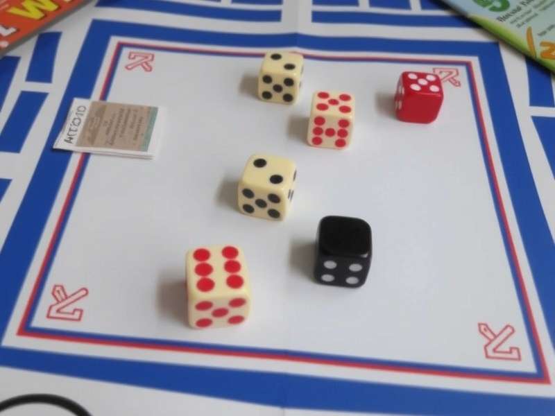 Close-up of Yahtzee dice showing a full house and a Yahtzee combination