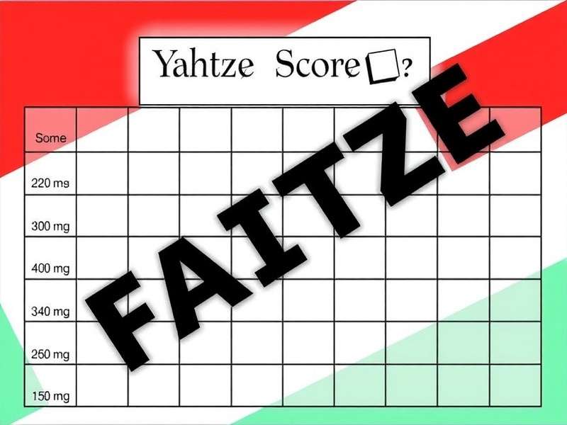 Professional Yahtzee score card printable with clean design