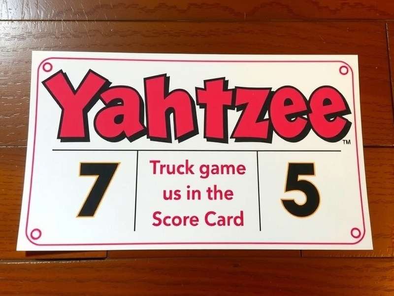 Detailed Yahtzee Score Card with dice and pencil