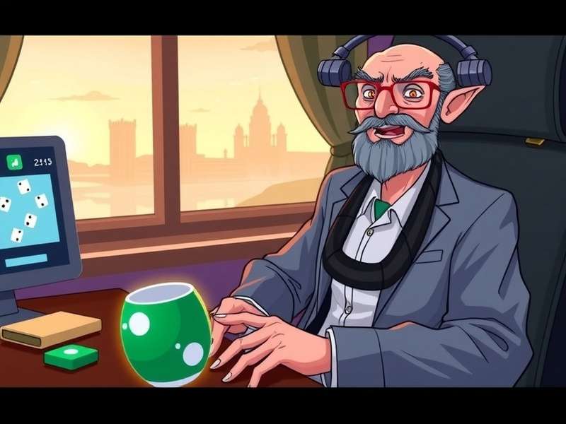 A hand rolling five dice on a classic green felt Yahtzee board