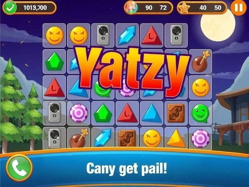 Screenshot of Yatzy Free game interface showing dice and scorecard