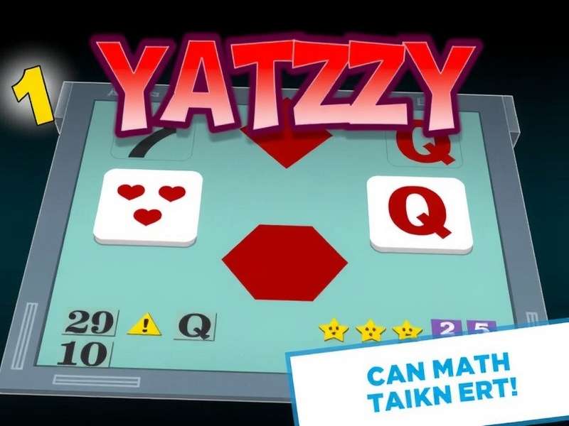 Professional Yahtzee player rolling dice with strategy sheet