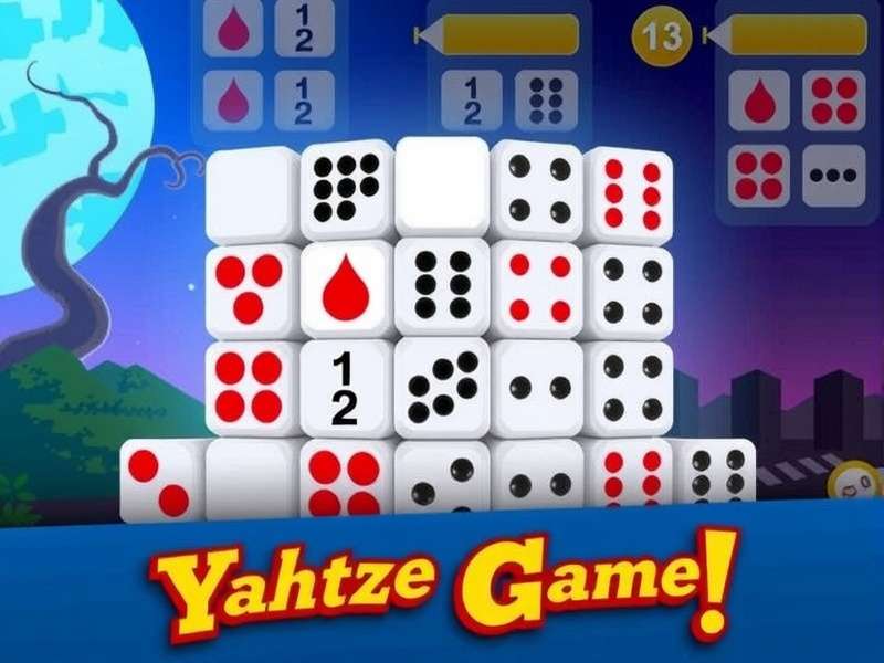 Free Online Yahtzee Game – colorful dice and scorecard on a wooden table