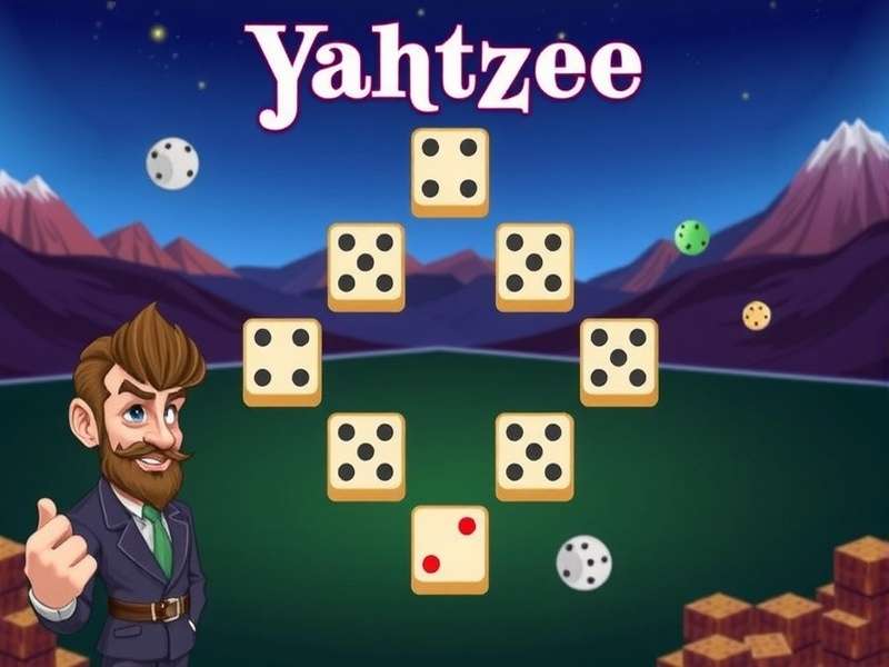 Yahtzee game session showing advanced scorecard strategy and dice analysis