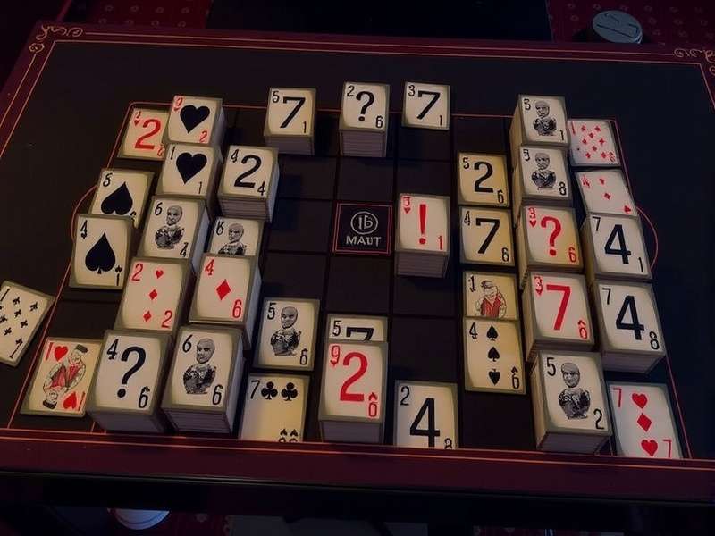 Solitaire Yahtzee game setup with dice, scorecard, and pencil on a wooden table