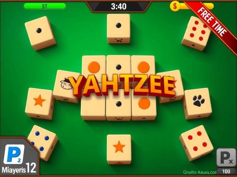 Triple Yahtzee Free Online – three-column scorecard with dice