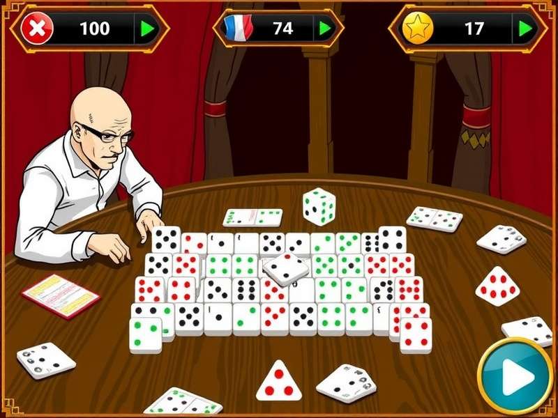 Yahtzee Free Online Game Playing Against Bill — digital dice and scorecard on blue background