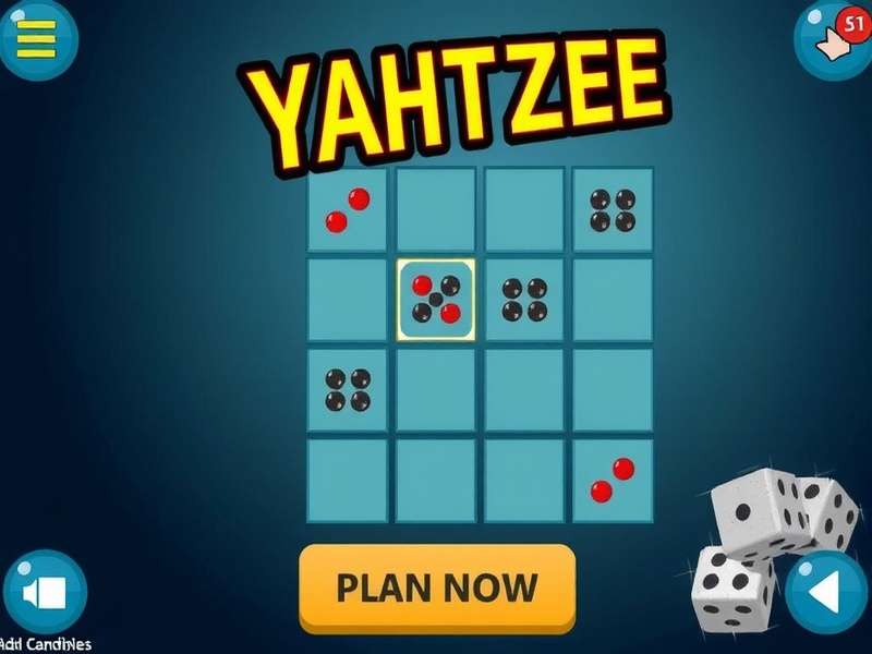 Free Online Yahtzee Games – colorful dice and scorecard on a wooden table