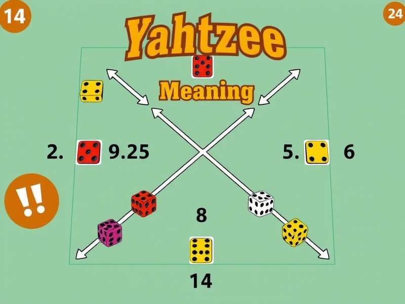 Yahtzee dice and score card representing the meaning of the game